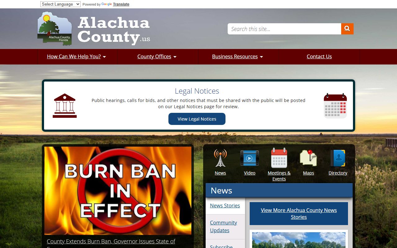 Alachua County genealogy official county website