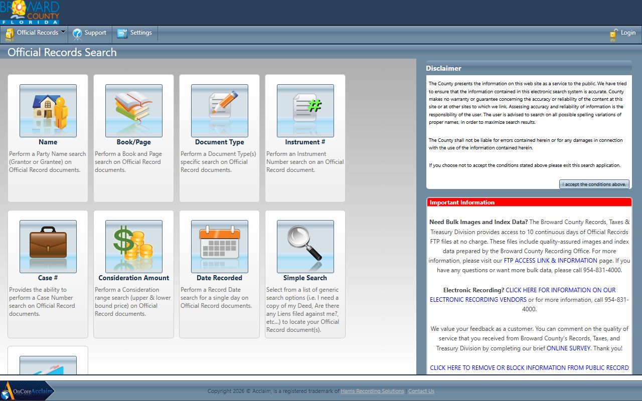 Broward County genealogy official records search