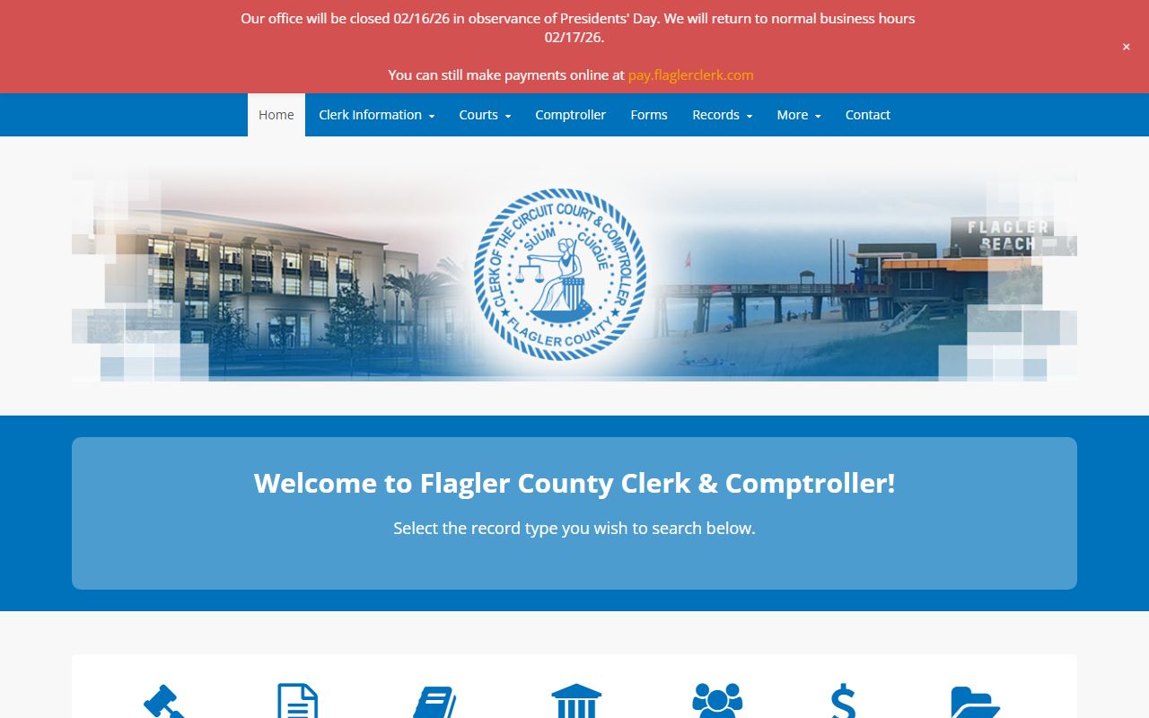 Flagler County genealogy clerk of court homepage