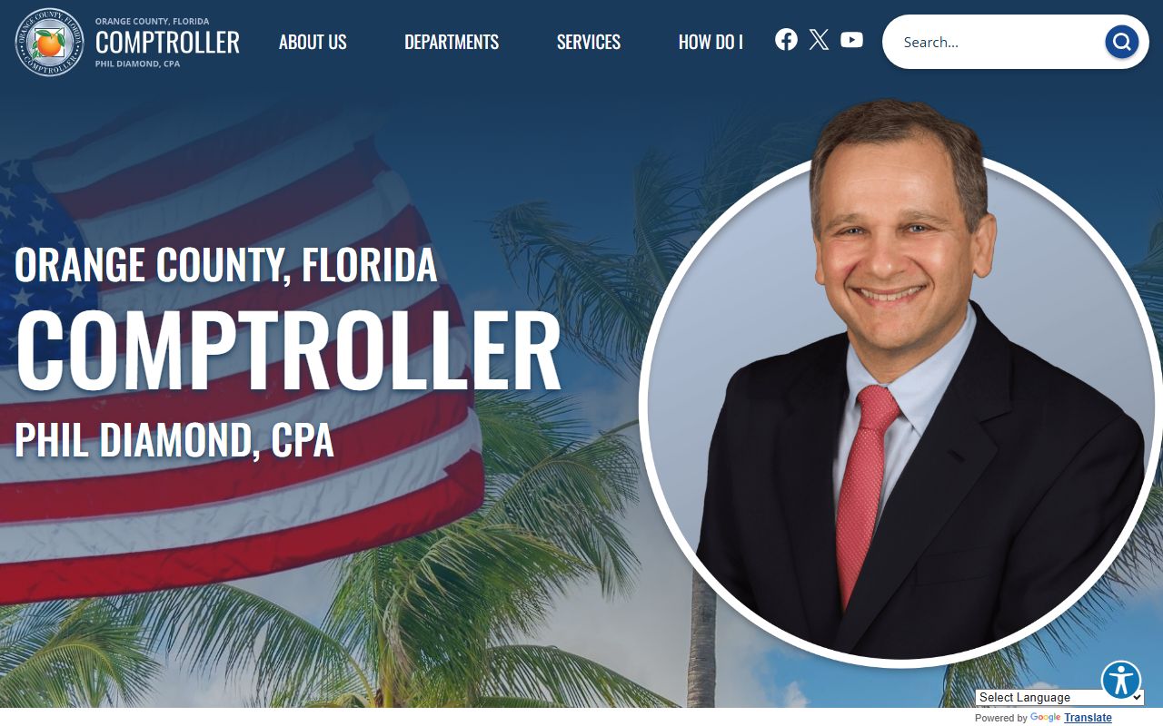 Orange County Comptroller homepage