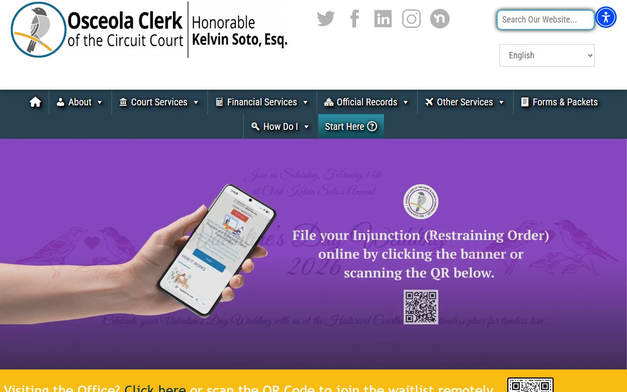 Osceola County Clerk of Court homepage
